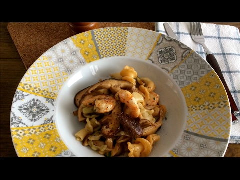 Gigli con Shiitake y Langostinos