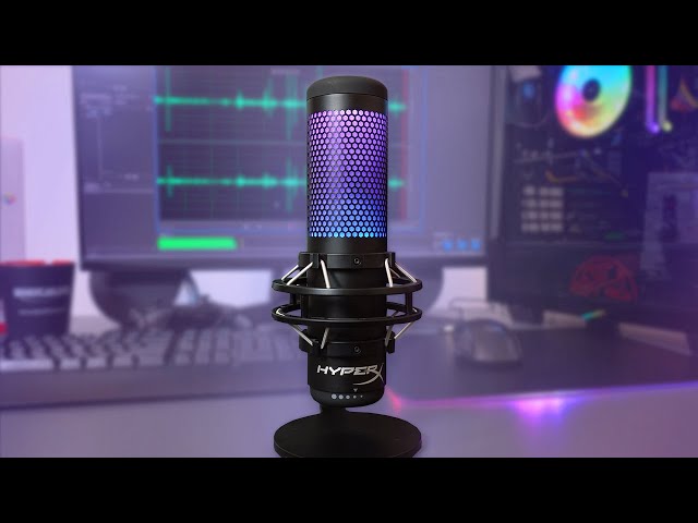 Vídeo relacionado con HyperX QuadCast - Micrófono de condensador USB, soporte de choque antivibración, cuatro patrones polares, filtro pop, control de ganancia, para PC, PS4, PS5 y Mac, Negro y Rojo