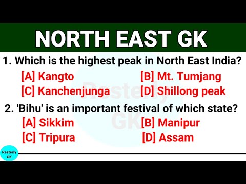 North East GK 2025 || North East General Knowledge questions and answers ||