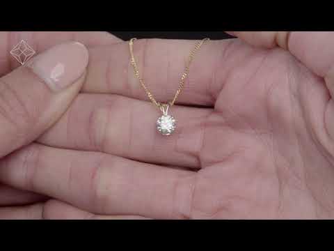 Lab Diamond Solitaire Pendant Necklace 0.50ct H/Si in 9K Gold - NDG5237