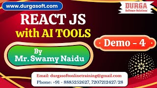 REACT JS with AI TOOLS tutorials || Demo - 4 || by Mr. Swamy Naidu On 14-08-2025 @8:15AM (IST)