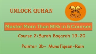 Unlock Qur'an | C-2-19 | Surah Baqarah 19-20 | P-3b | Munafiqeen-Rain
