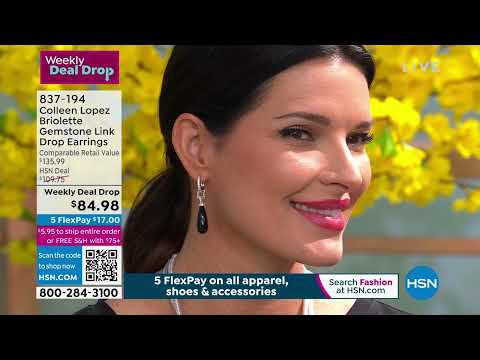 Colleen Lopez Briolette Gemstone and White Zircon Link D...