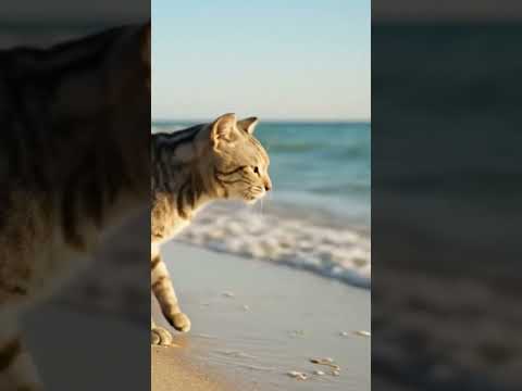 Zen Kitty: A Moment of Beach Bliss