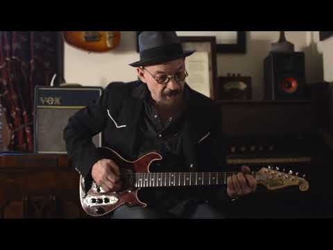 Postal Handmade Traveler Guitar Built-In  Amp  Antique Red full sized 24 scale neck Video image 15