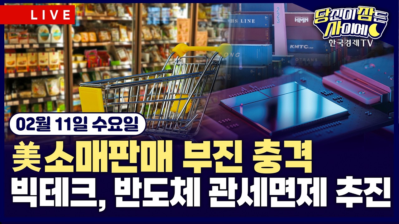 [🔴02/11 #당잠사] 빅테크, 수입 반도체 관세 면제 검토…TSMC 투자 연계 | 소매판매 부진 충격 | #구글 #코카콜라 #비트코인