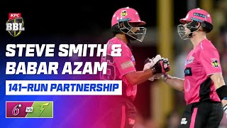 Steve Smith And Babar Azam 141-Run Partnership In Sydney Smash Demolition | #BBL15