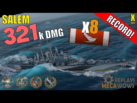 Salem 8 Kills & 321k Damage | World of Warships Gameplay