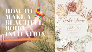 DIY BOHO INVITATION How to create an easy boho invitation using CANVA  HD 1080p