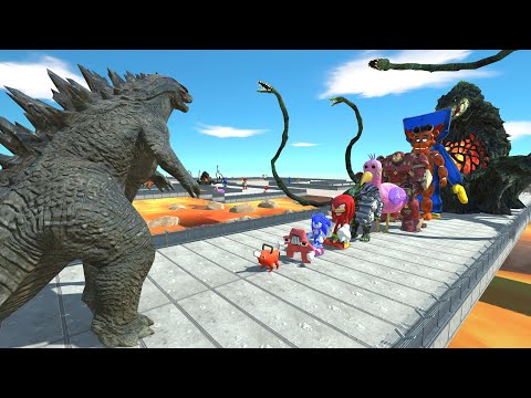 Godzilla Classic vs Biollante LAVA DEATH RUN - Animal Revolt Battle Simulator