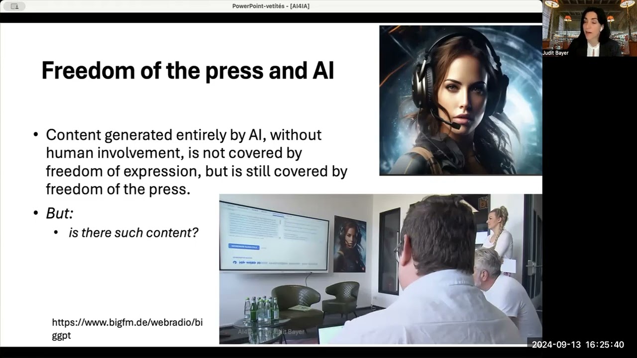 Judit Bayer - Legal Implications of using Generative AI in the media