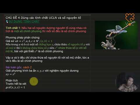 Dùng tính chất UCLN e số nguyên tố CHUYÊN ĐỀ PHƯƠNG TRÌNH NGHIỆM NGUYÊN (P28)