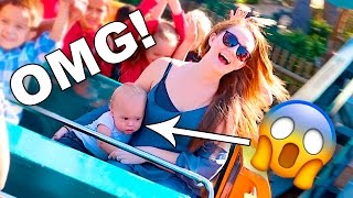 BABY TRAPPED ON DANGEROUS ROLLER COASTER!
