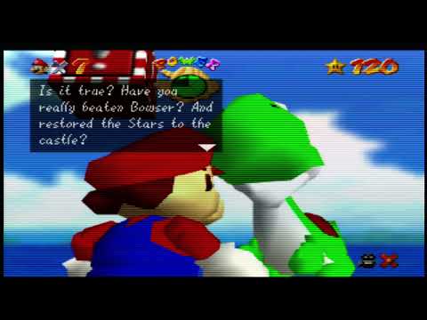 Super Mario 64  -  120 Stars reward - Meet Yoshi + Star triple jump unlock