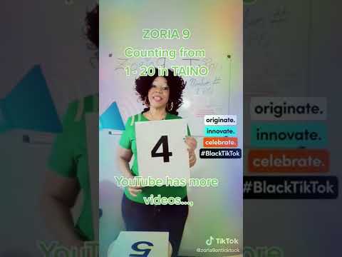 N.Y.C. Songwriter ZORIA 9 Numbers: 1 to 20 in TAINO (Puerto Rico's: Borinquen's native language)