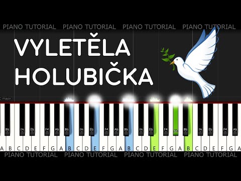 Vyletěla holubička - lidová - kánon (piano tutorial | jak hrát)