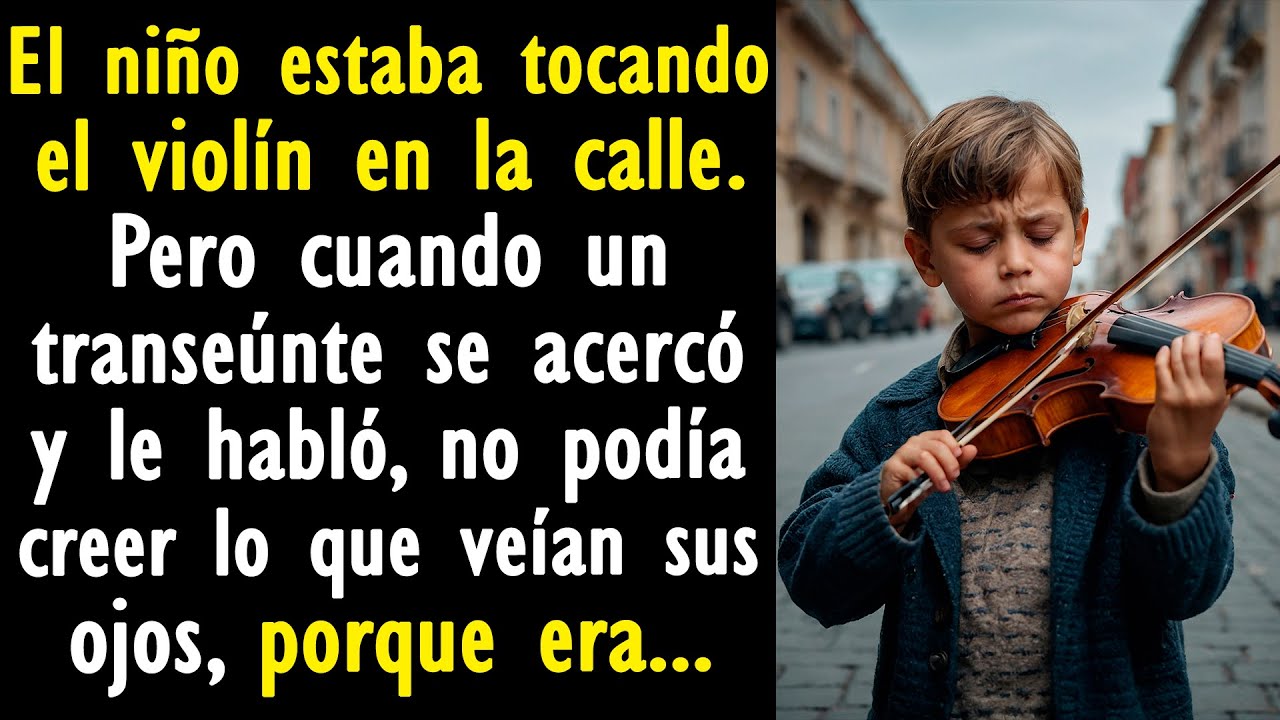El niño estaba tocando el violín. Pero cuando un transeúnte le habló...