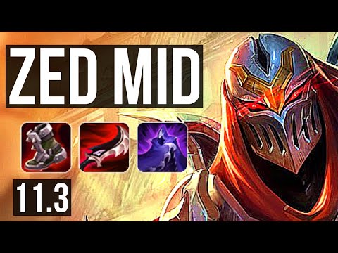 ZED vs PANTHEON (MID) | 16/1/8, Legendary, 600+ games, Rank 13 Zed | NA Grandmaster | v11.3