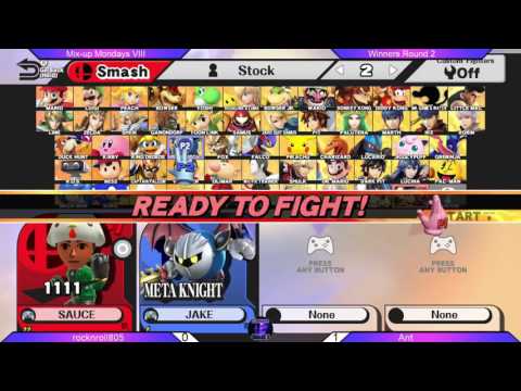 MuM 8 - BaSK | Ant (Mii Brawler) Vs. RocknRoll805 (Meta Knight) Winners Round 2  - Smash Wii U