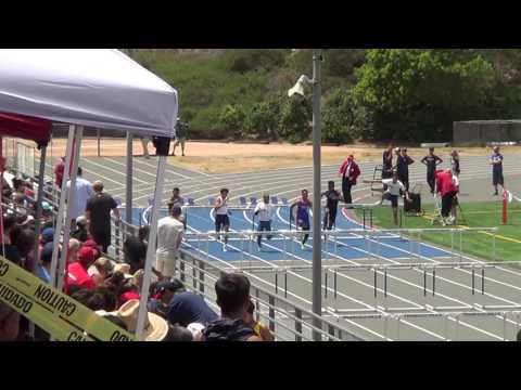 J Rubio - VarB 110m Hurdles at CIF-SS D1 Prelims 5-13-17