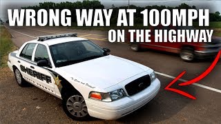 Cop Goes 100+mph on the Wrong Side of the Highway!?
