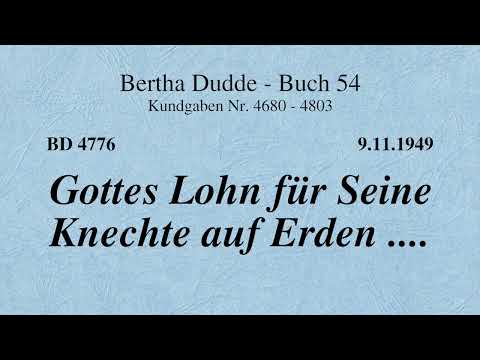 BD 4776 - GOTTES LOHN FÜR SEINE KNECHTE AUF ERDEN ....
