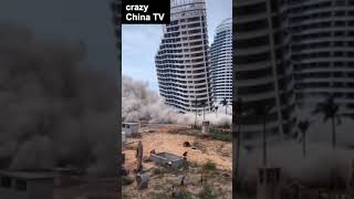 豪快過ぎる中国のビル破壊