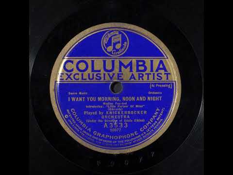 I Want You Morning, Noon and Night - Knickerbocker Orchestra with Eddie Elkins