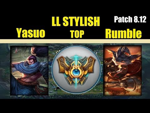 LLStylish | YASOU vs RUMBLE | YASUO TOP | Challenger Gameplay | Patch 8.12
