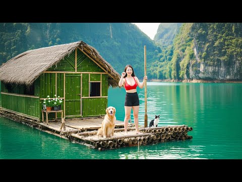 TIMELAPSE - Building a Bamboo Raft House in 30 Days | from Start to Finish