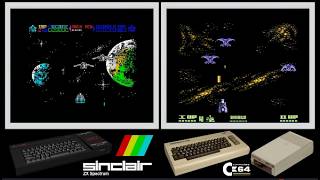 ZX Spectrum vs C64 : MEGA PHOENIX (Side by side comparison)