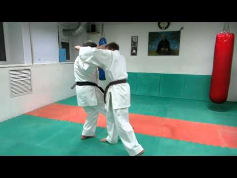 DrobyshevskyKarateSystem:UNSU-Bunkai Kumite-4-Third Keito Uke Combination-Knife Defense