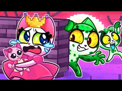 Rescue Baby Cat from Minecraft World! 🐱🌍 Toddler Video by Purr-Purr Stories