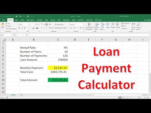 How To Calculate Loan Payments Using The PMT Function In Excel Video