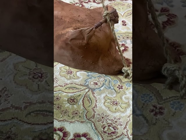 صميل تراثي مع ثلاث عصى  خشب طبيعي حجم كبير