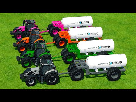 COLORED VALTRA TRACTORS WITH FUEL TANK PARKOUR - Farming Simulator 22