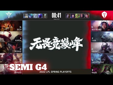 V5 vs TES - Game 4 | Semi Finals Playoffs LPL Spring 2022 | Top Esports vs Victory Five G4