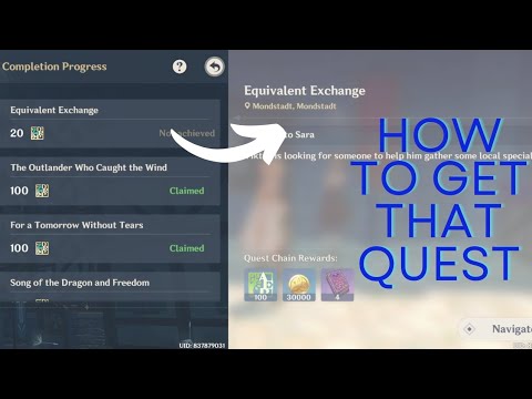 How to get "Equivalent Exchange" Quest Guide 👍 .......Genshin Impact
