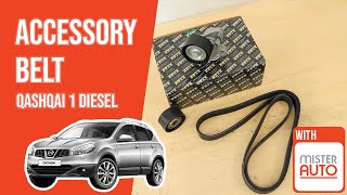 Youtube thumbnail of video "How to replace the accessory belt Qashqai mk1 2.0 dCi 🚗"