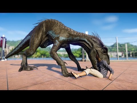 Indoraptor & T-Rex (Tyrannosaurus Rex) Breakout! Jurassic World Evolution
