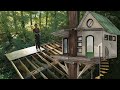 Building A Beautiful Treehouse In The Forest Alone - Part 1