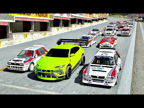 Lamborghini Urus GTR vs Lancia Rally Cars at Mugello GP