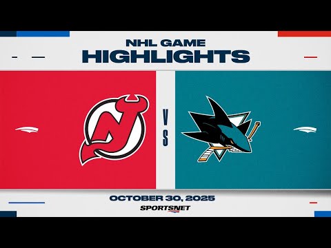 NHL Highlights | Devils vs. Sharks - October 30, 2025