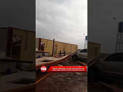 Temporal causou estragos ao atingir nesta quinta-feira (8), a cidade de Alegrete e Manoel Viana, RS.