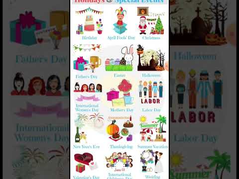 الاعياد الرسمية بالانجليزي