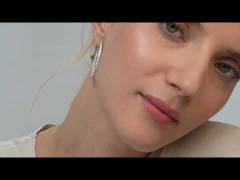 4.00CT LAB DIAMOND HOOP EARRINGS IN 9K WHITE GOLD G/VS