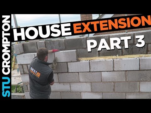 How to build house extension in concrete blockwork part 3