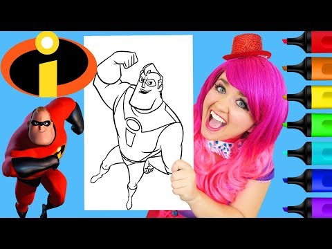 Coloring The Incredibles Disney Pixar Coloring Page Prismacolor Paint Markers | KiMMi THE CLOWN Video