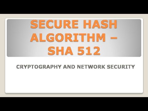 SECURE HASH ALGORITHM – SHA 512