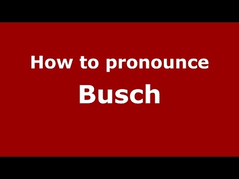 How to pronounce Busch (Germany/German) - PronounceNames.com